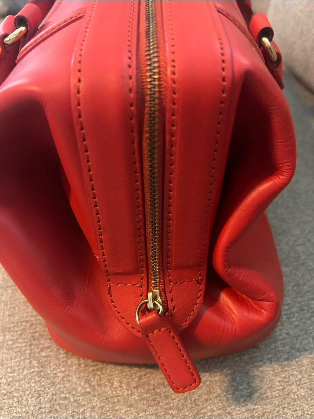 Talbots Red Leather Top-Handle Satchel